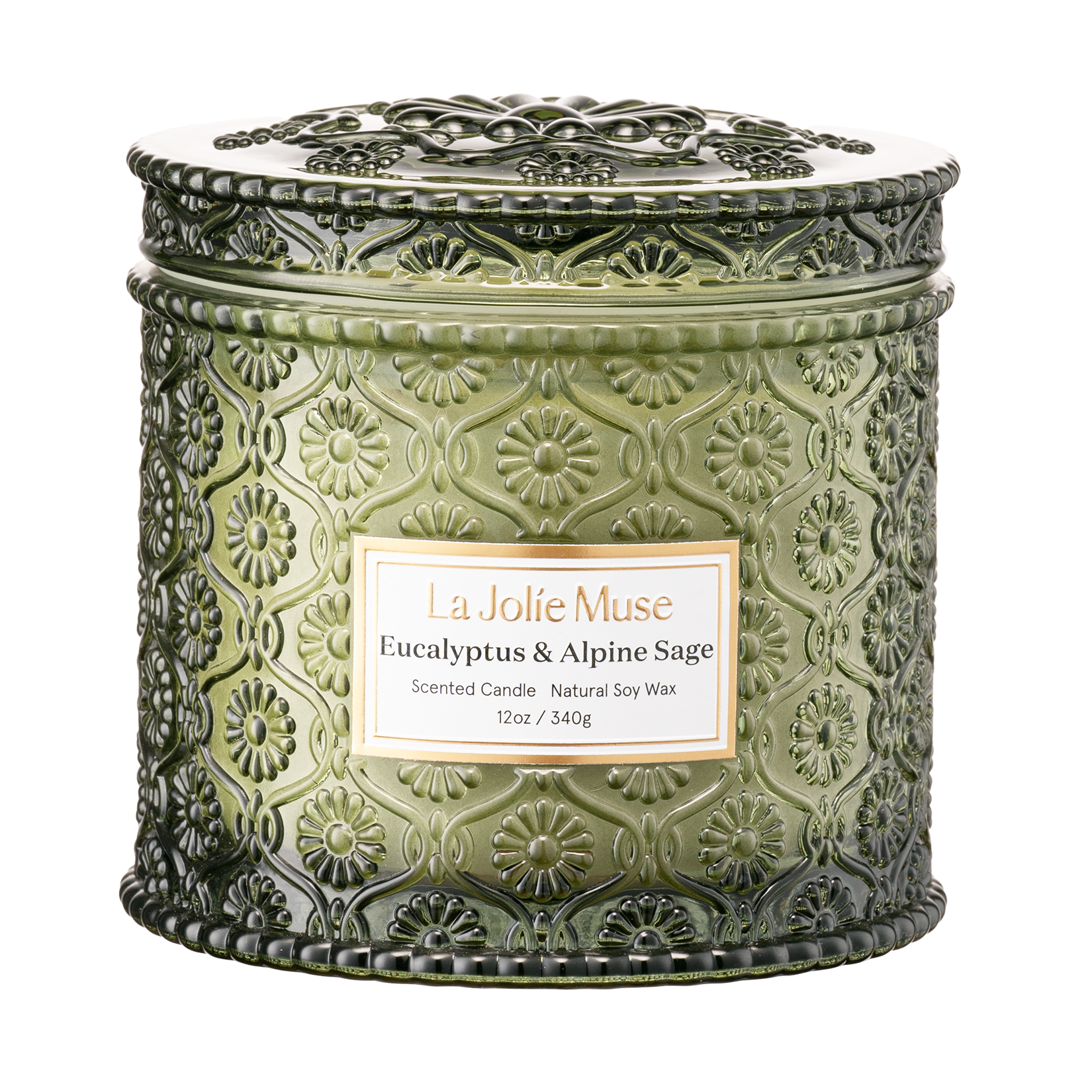 Maelyn - Eucalyptus & Alpine Sage 12oz Candle Candles Maelyn_EucalyptusAlpineSage_PDP_12oz_1 La Jolie Muse