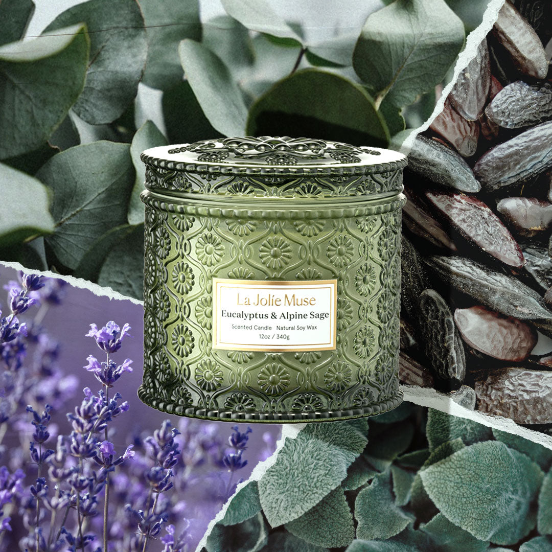 Maelyn - Eucalyptus & Alpine Sage 12oz Candle Candles Maelyn_EucalyptusAlpineSage_PDP_12oz_2 La Jolie Muse