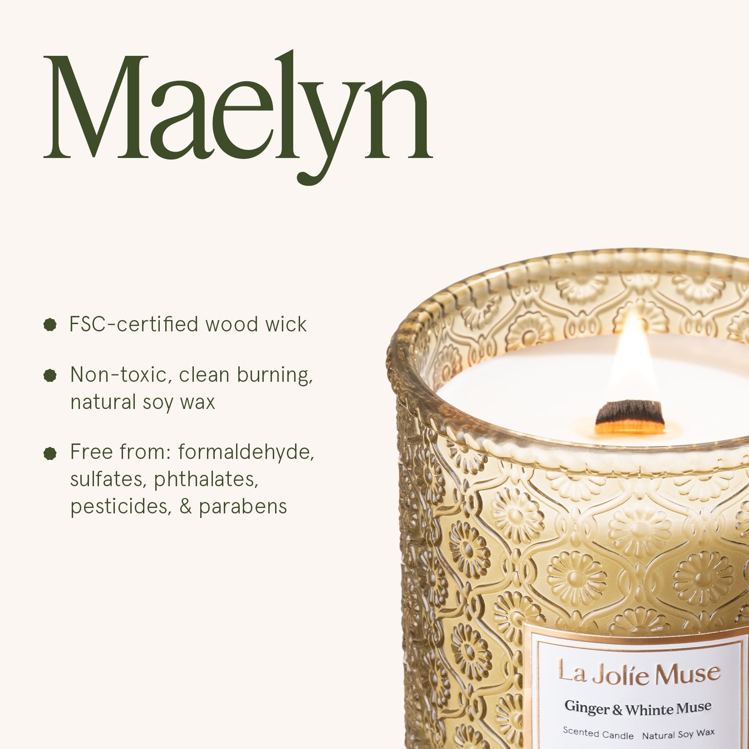 Maelyn - Ginger & White Musk 19oz Candle Candles Maelyn_GingerWhiteMusk_PDP_19oz_6 La Jolie Muse