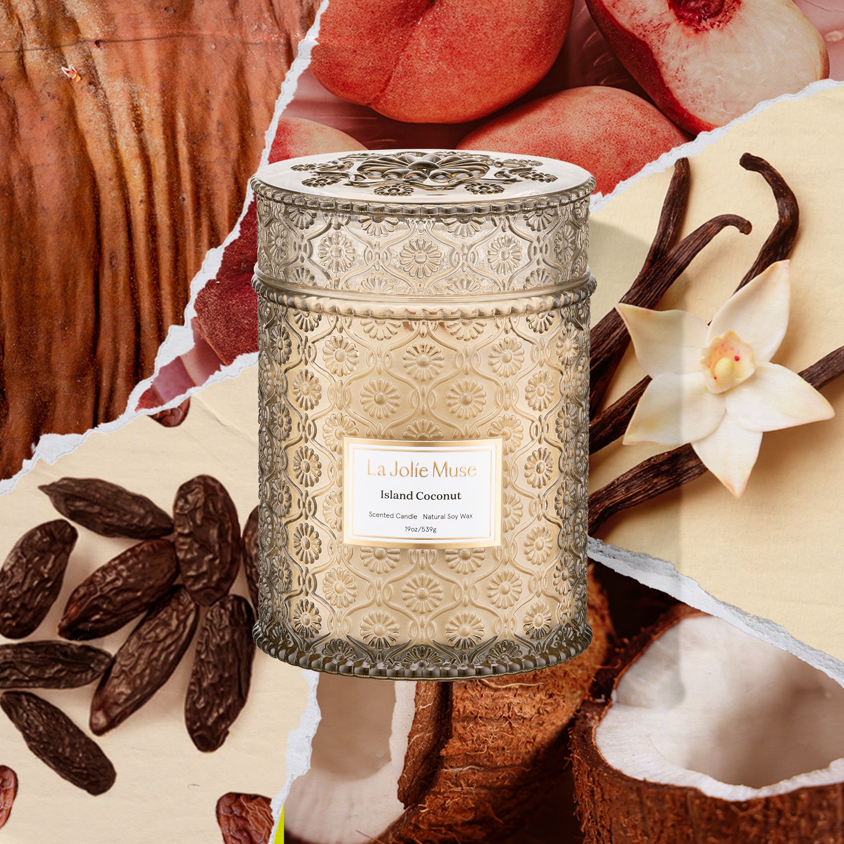 Maelyn - Island Coconut 19oz Candle Candles Maelyn_IslandCoconut_PDP_19oz_2 La Jolie Muse