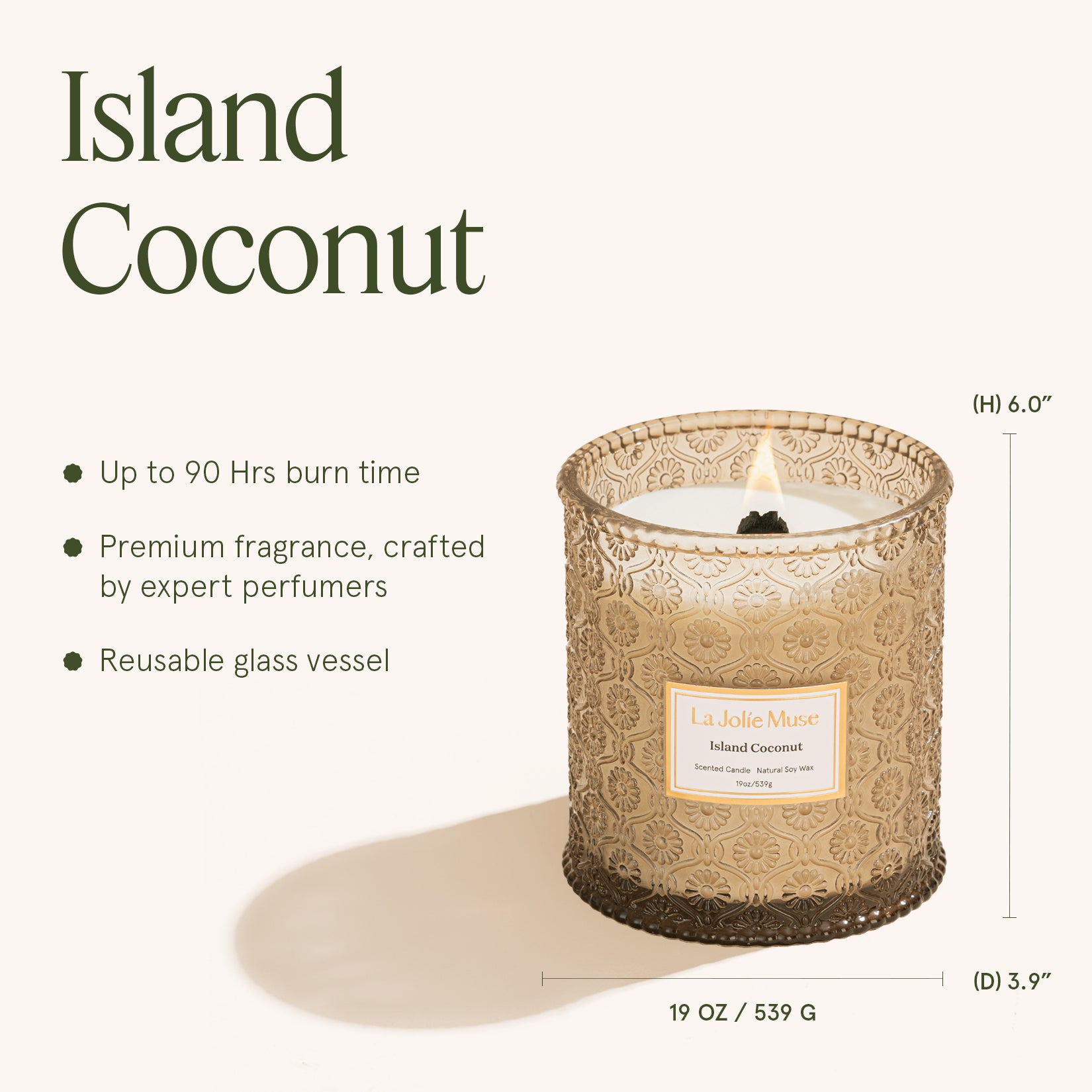 Maelyn - Island Coconut 19oz Candle Candles Maelyn_IslandCoconut_PDP_19oz_5 La Jolie Muse