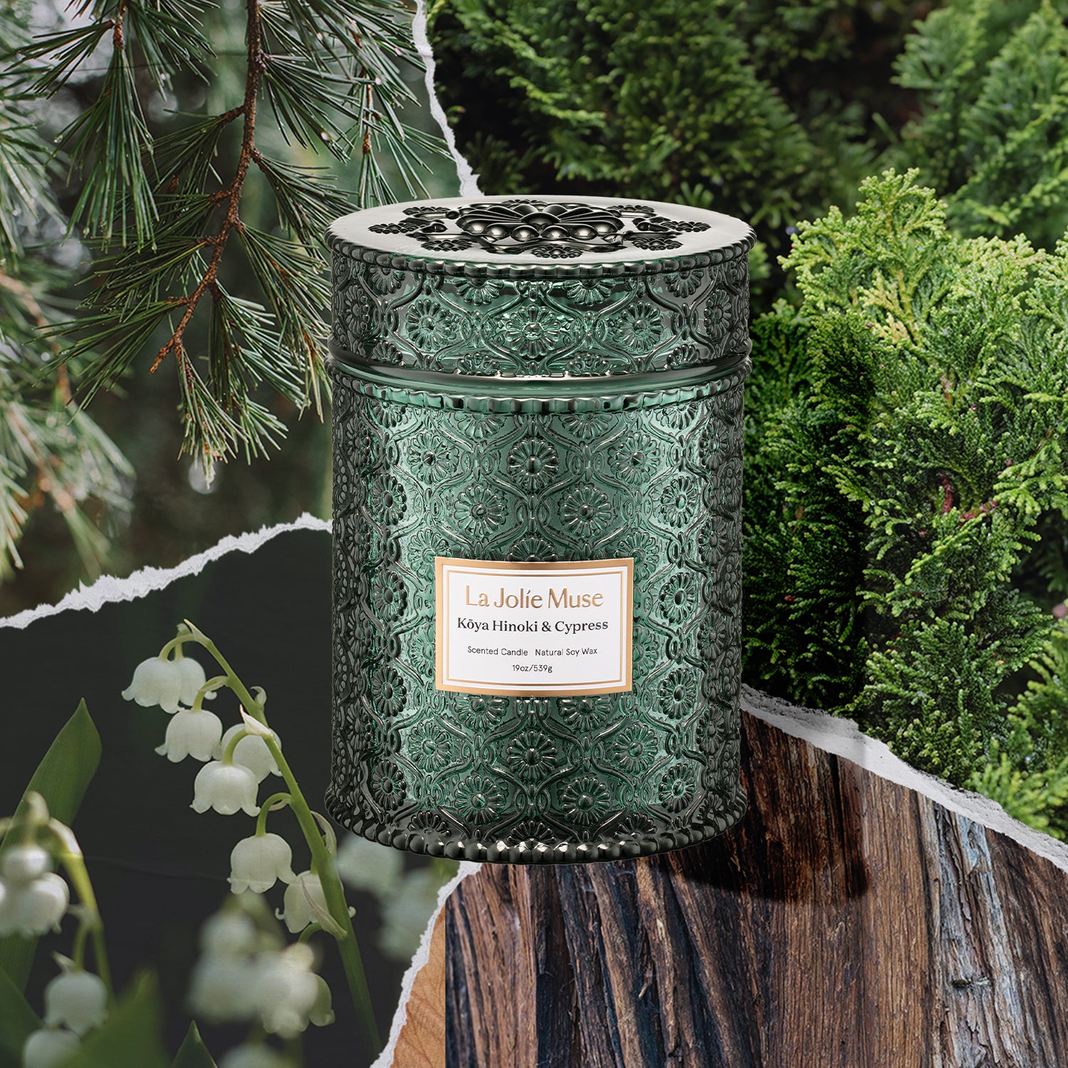Maelyn - Kōya Hinoki & Cypress 19oz Candle Candles Maelyn_KoyaHinokiCypress_PDP_19oz_2 La Jolie Muse