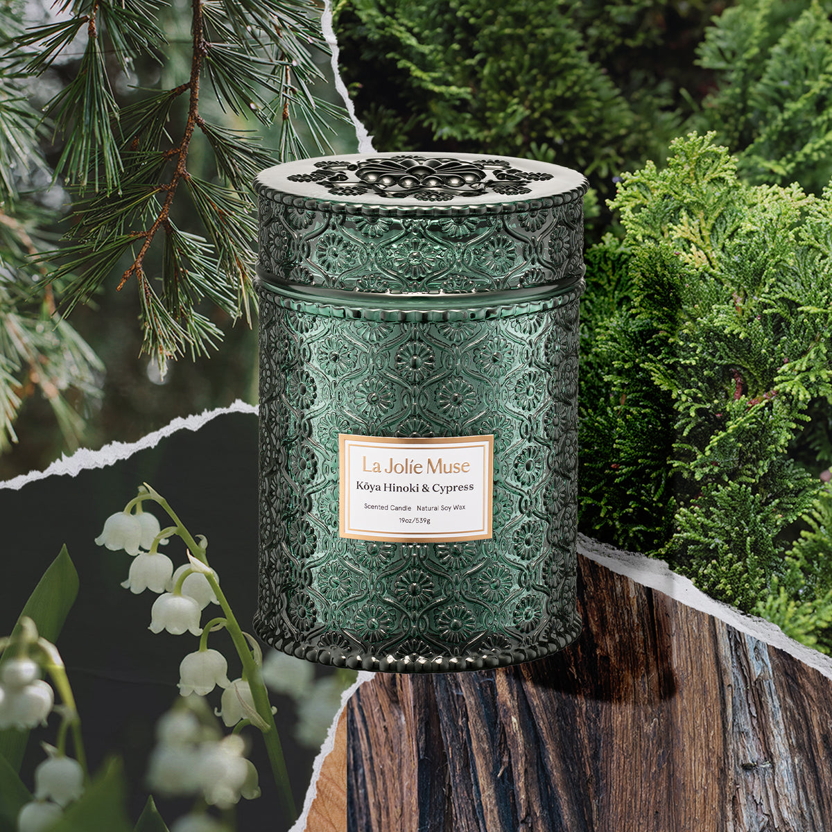 Maelyn - Kōya Hinoki & Cypress 19oz Candle Candles Maelyn_KoyaHinokiCypress_PDP_19oz_2 La Jolie Muse