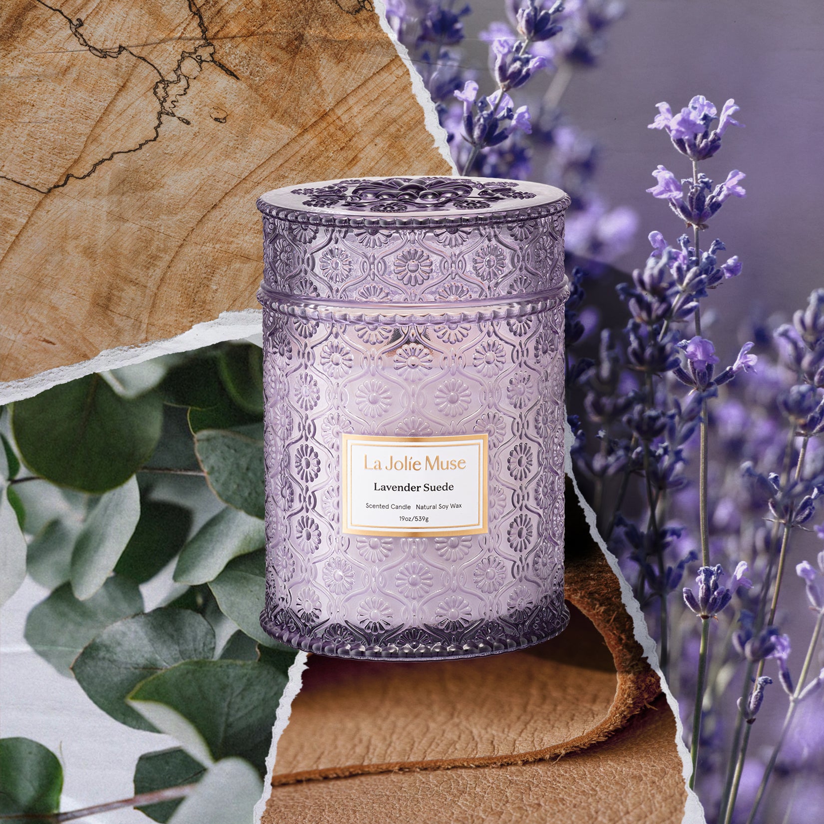 Maelyn - Lavender Suede 19oz Candle Candles Maelyn_LavenderSuede_PDP_19oz_2 La Jolie Muse