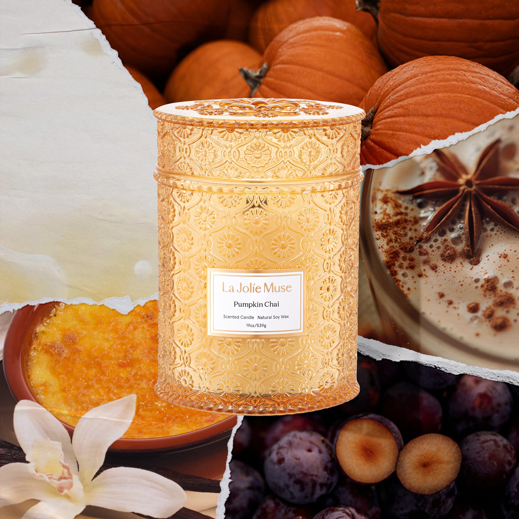 Maelyn - Pumpkin Chai 19oz Candle Candles Maelyn_PumpkinChai_PDP_19oz_2 La Jolie Muse
