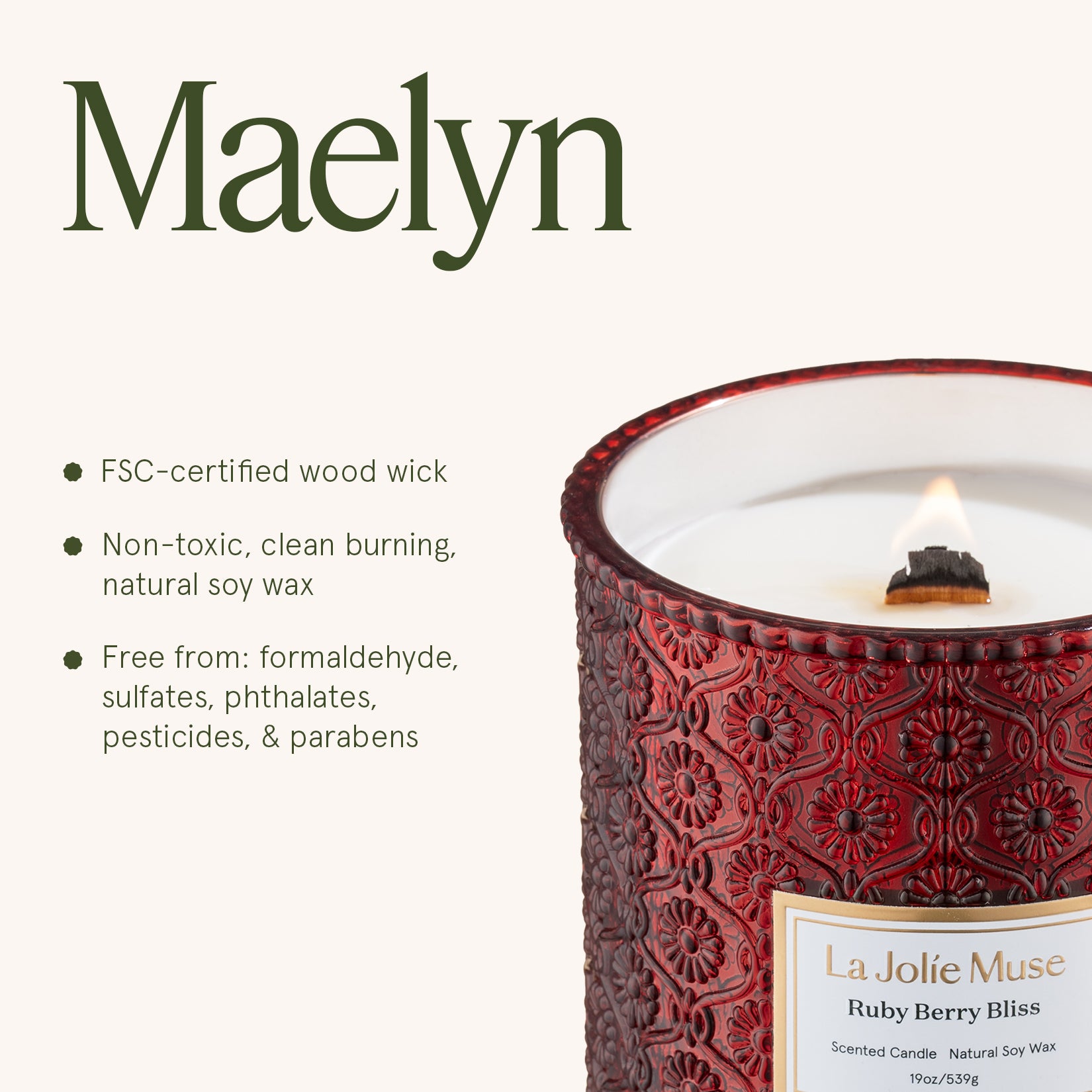 Maelyn - Ruby Berry Bliss 19oz Candle Candles Maelyn_RubyBerryBliss_PDP_19oz_6_ed8950f0-6802-48ed-a13d-c67f8fa17d28 La Jolie Muse