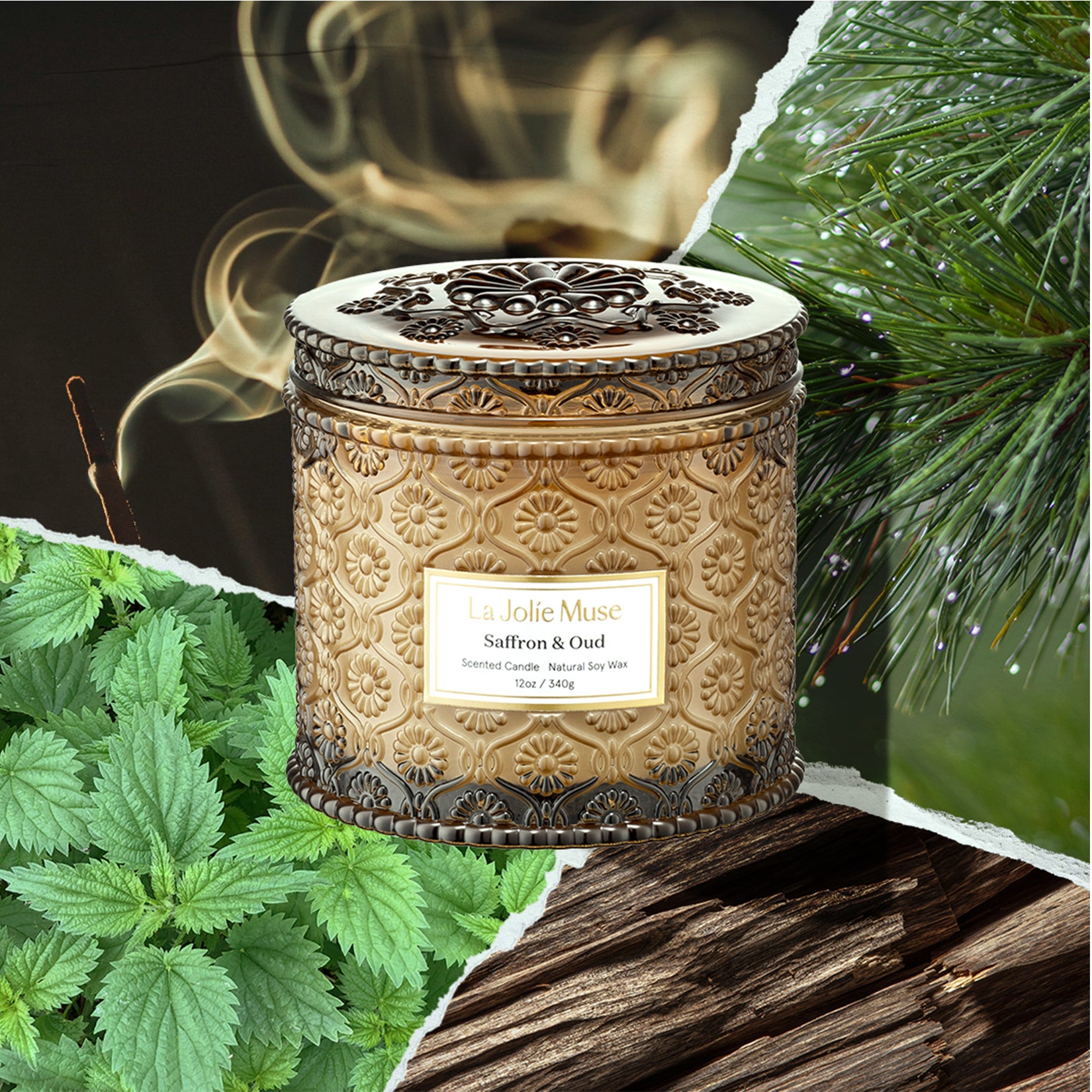 Maelyn - Saffron & Oud 12oz Candle Candles Maelyn_SaffronOud_PDP_12oz_2 La Jolie Muse