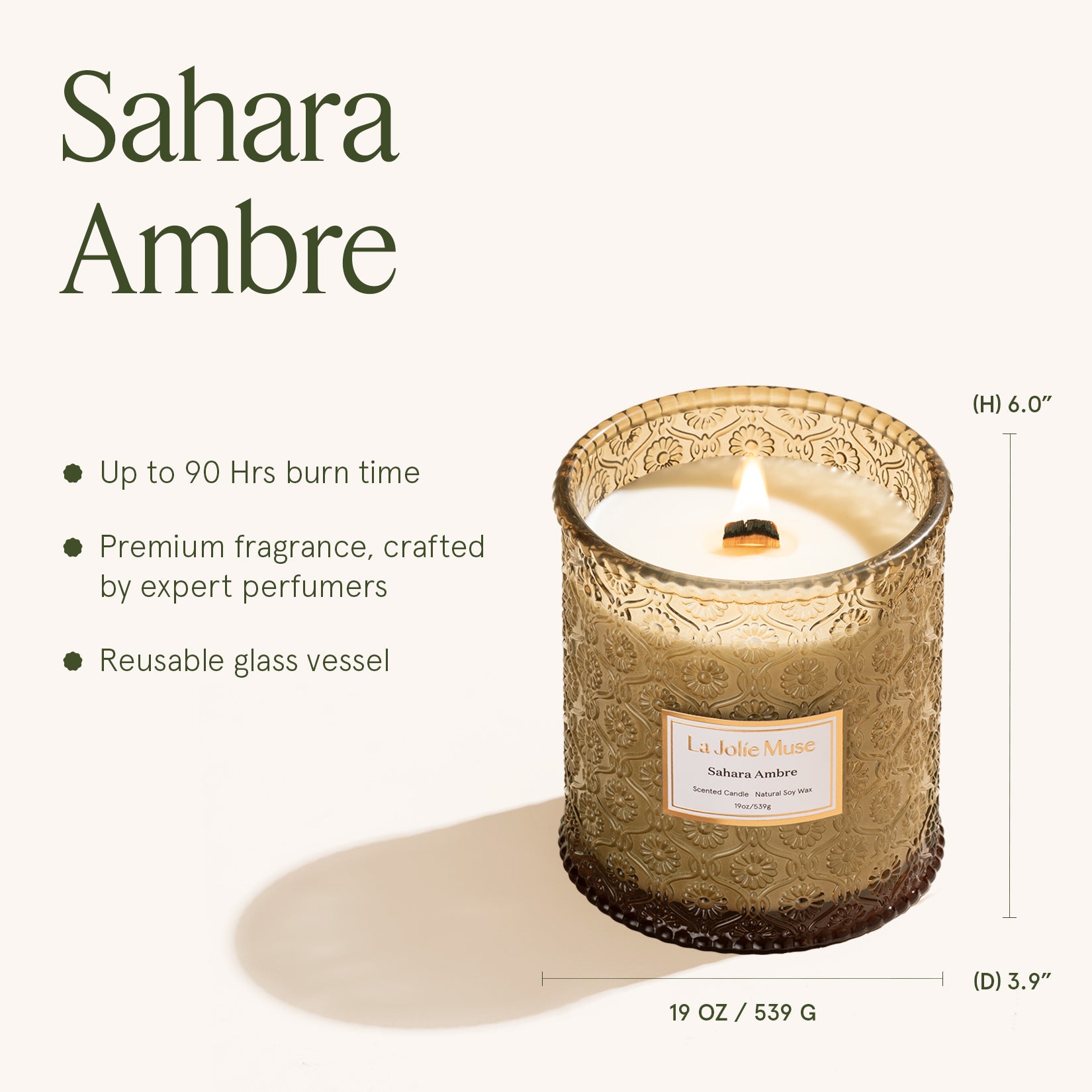 Maelyn - Sahara Ambre 19oz Candle – LA JOLIE MUSE