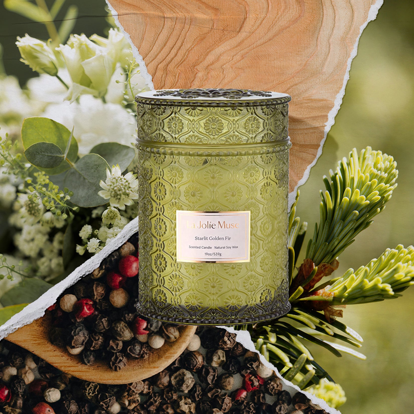 Maelyn - Starlit Golden Fir 19oz Candle Candles Maelyn_StarlitGoldenFir_PDP_19oz_2 La Jolie Muse