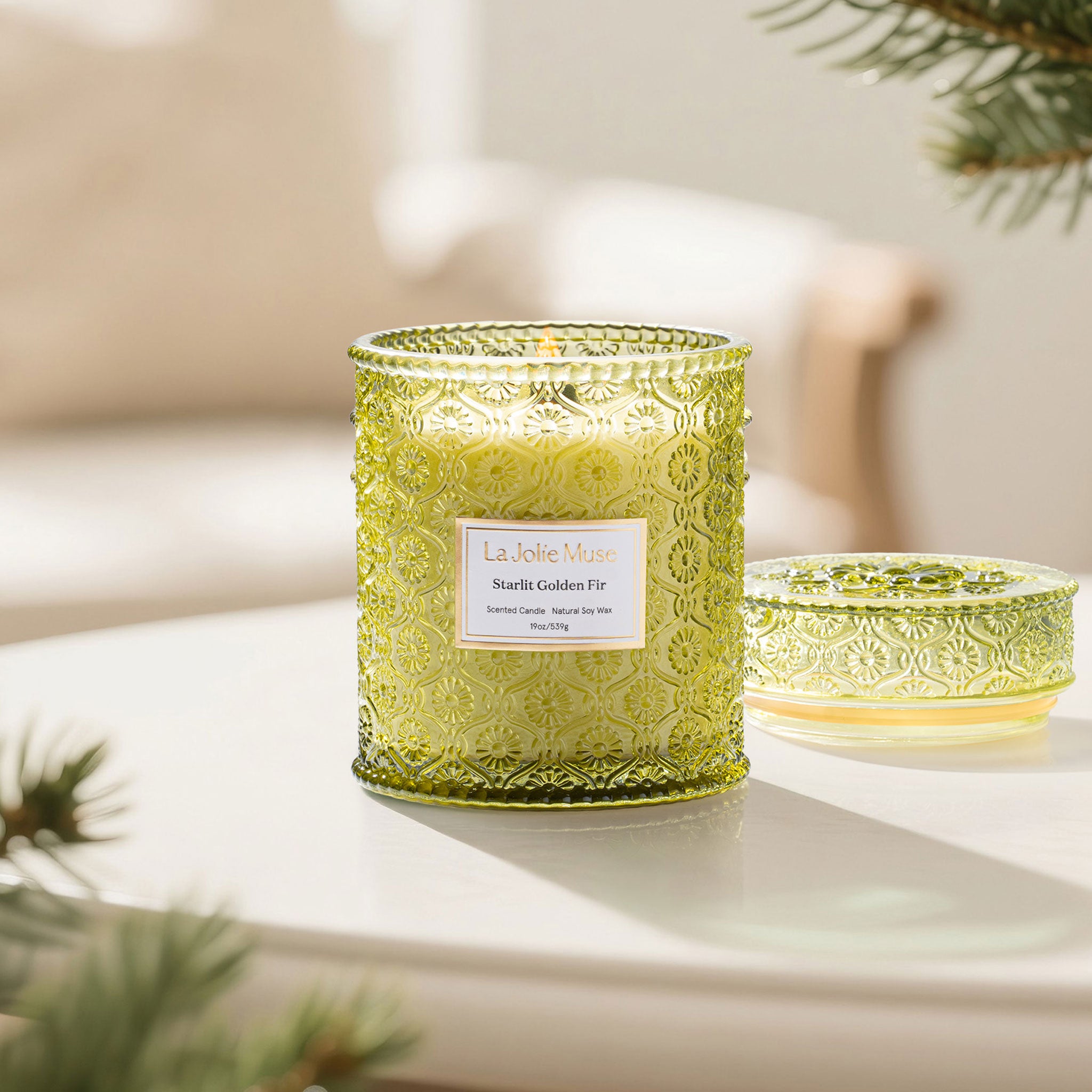 Maelyn - Starlit Golden Fir 19oz Candle – LA JOLIE MUSE