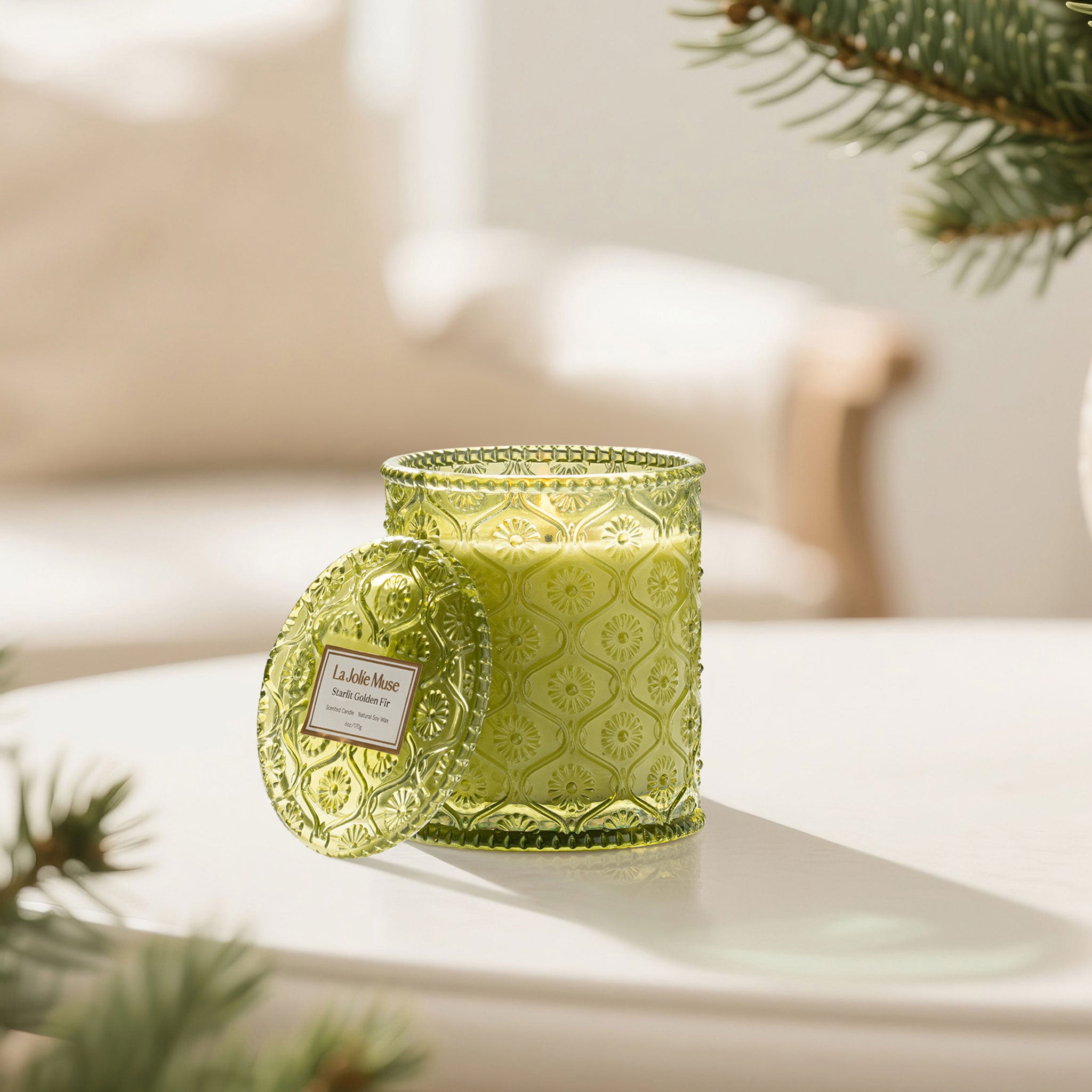 Maelyn - Starlit Golden Fir 6oz Candle Candles Maelyn_StarlitGoldenFir_PDP_6oz_3 La Jolie Muse