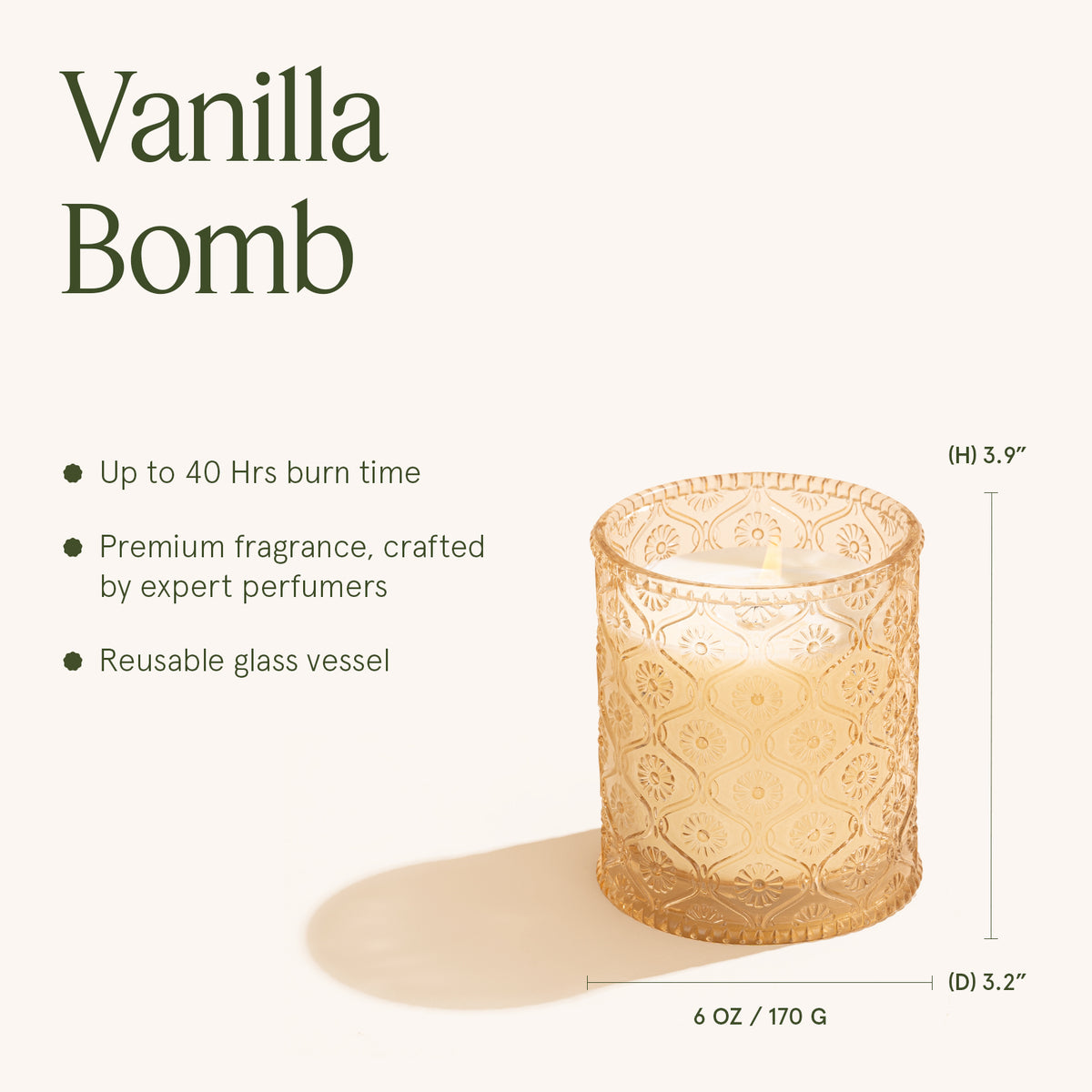 Maelyn - Vanilla Bomb 6oz Candle Candles Maelyn_VanillaBomb_PDP_6oz_5 La Jolie Muse
