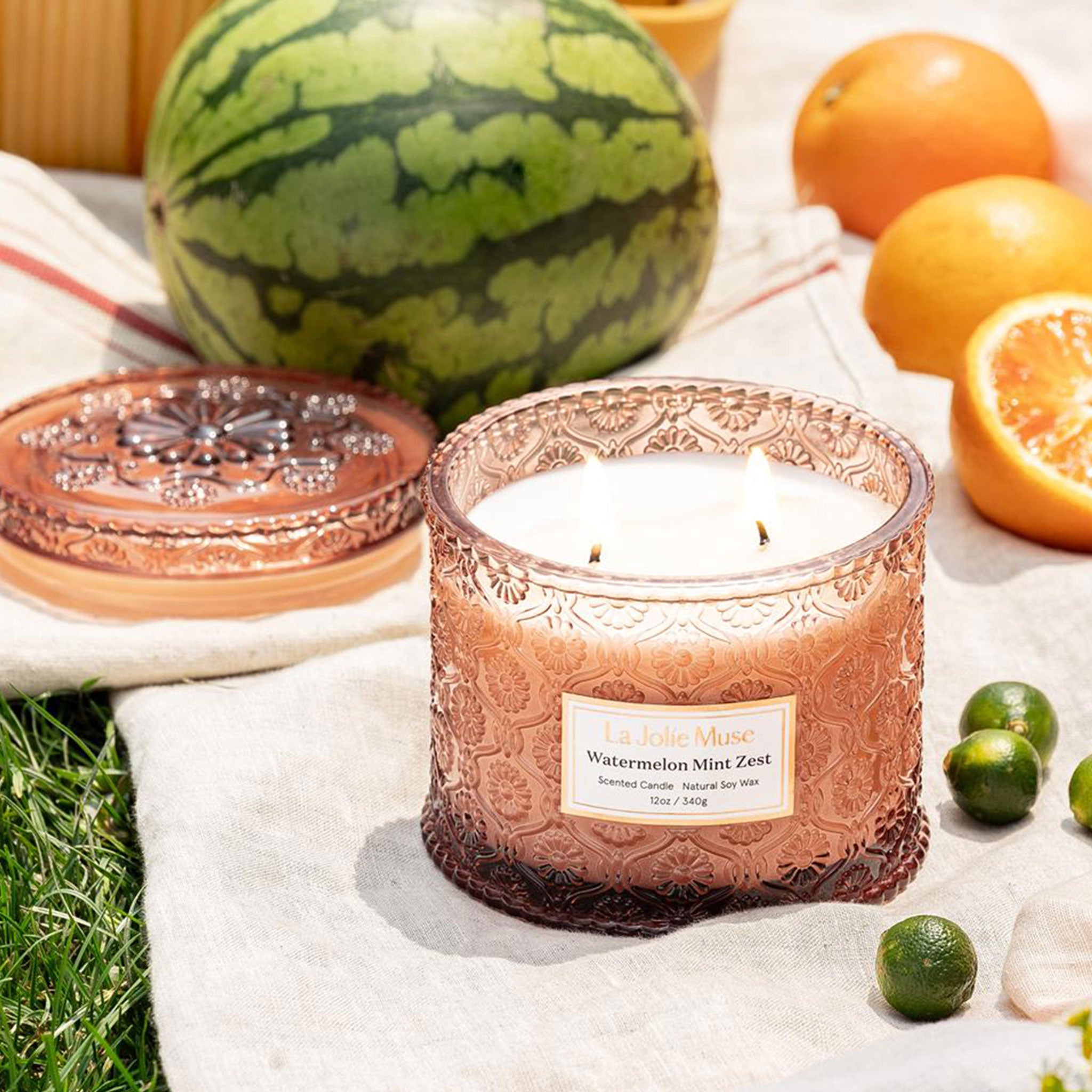 Maelyn - Watermelon Mint Zest 12oz Candle – LA JOLIE MUSE