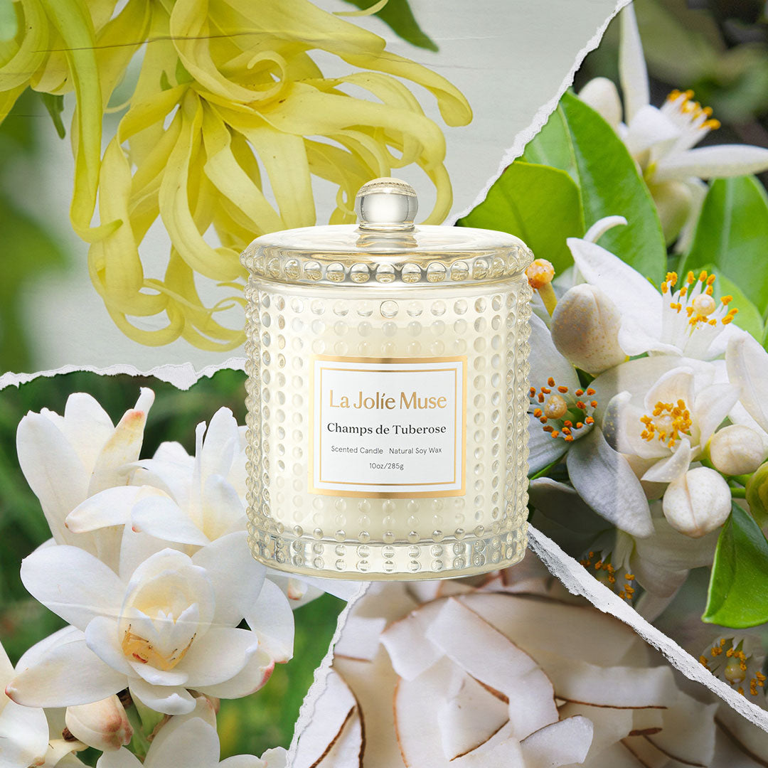 Marvella - Champs de Tuberose 10oz Candle Candles Marvella_ChampsdeTuberose_PDP_10oz_2 La Jolie Muse