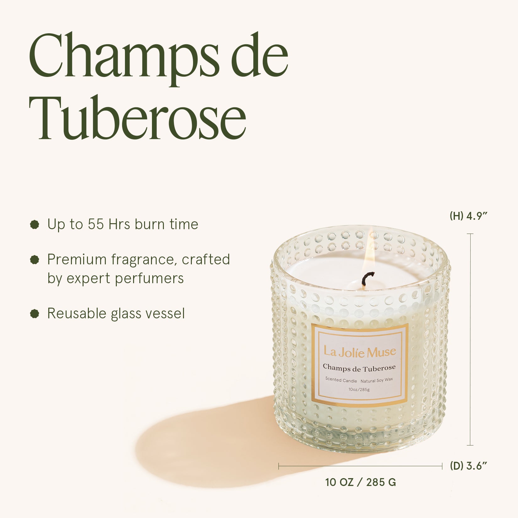 LA JOLIE MUSE Marvella Champs de Tuberose Candle - Thumbnail 4