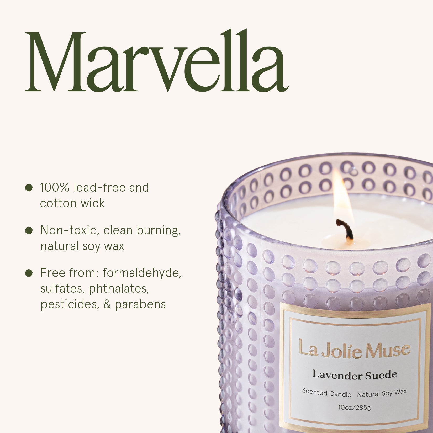 Marvella - Lavender Suede 10oz Candle – LA JOLIE MUSE