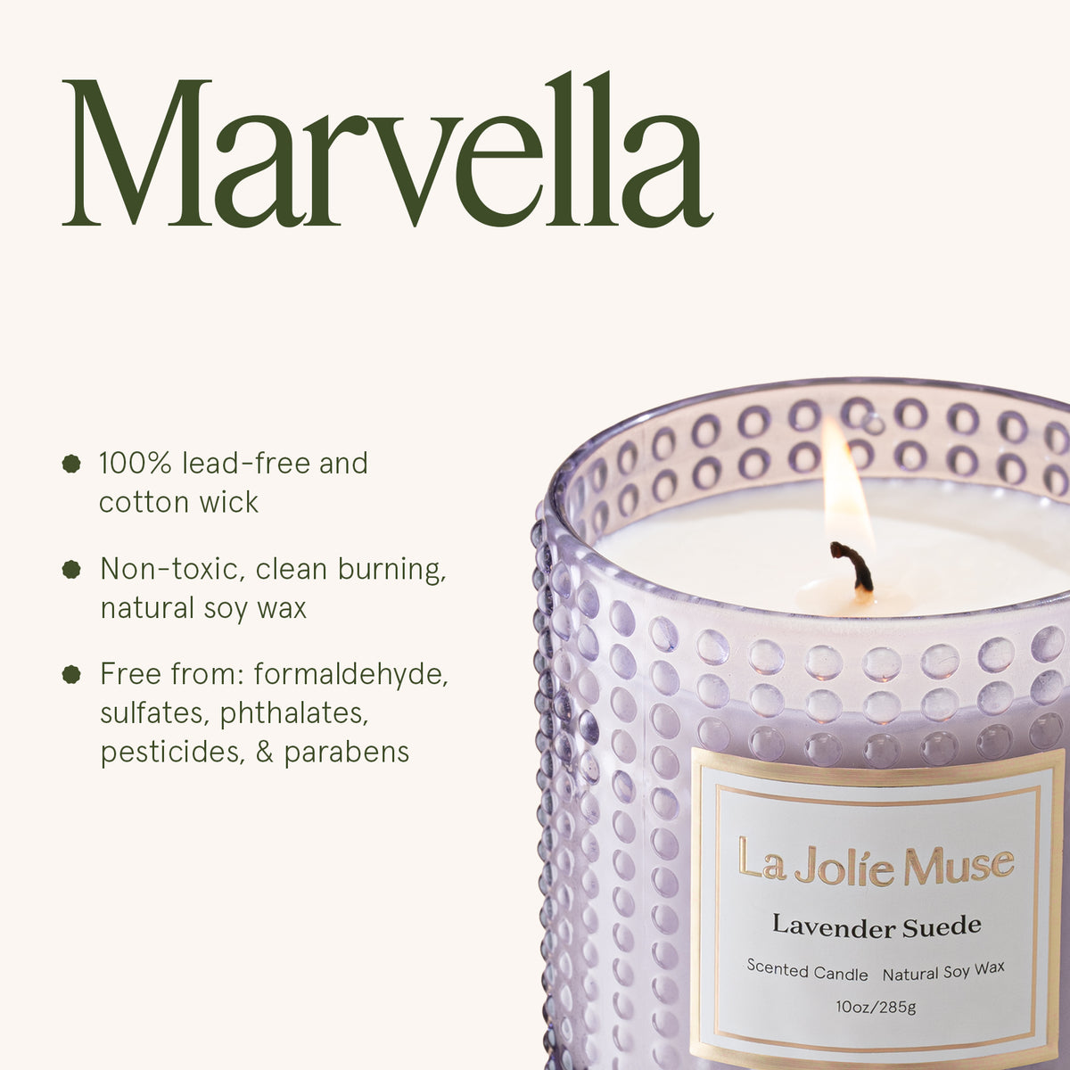 Marvella - Lavender Suede 10oz Candle Candles Marvella_LavenderSuede_PDP_10oz_6 La Jolie Muse