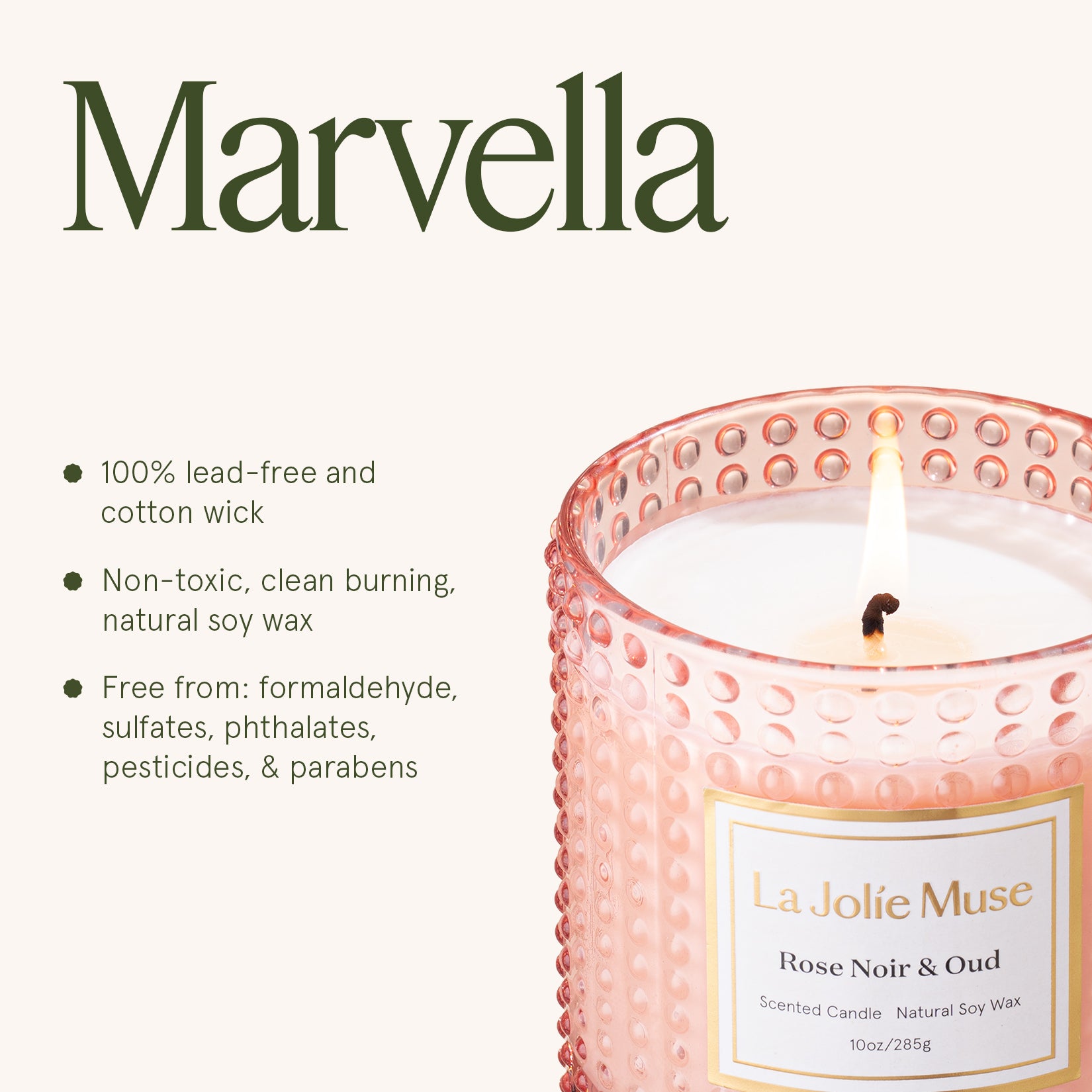 Marvella - Rose Noir & Oud 10oz Candle – LA JOLIE MUSE