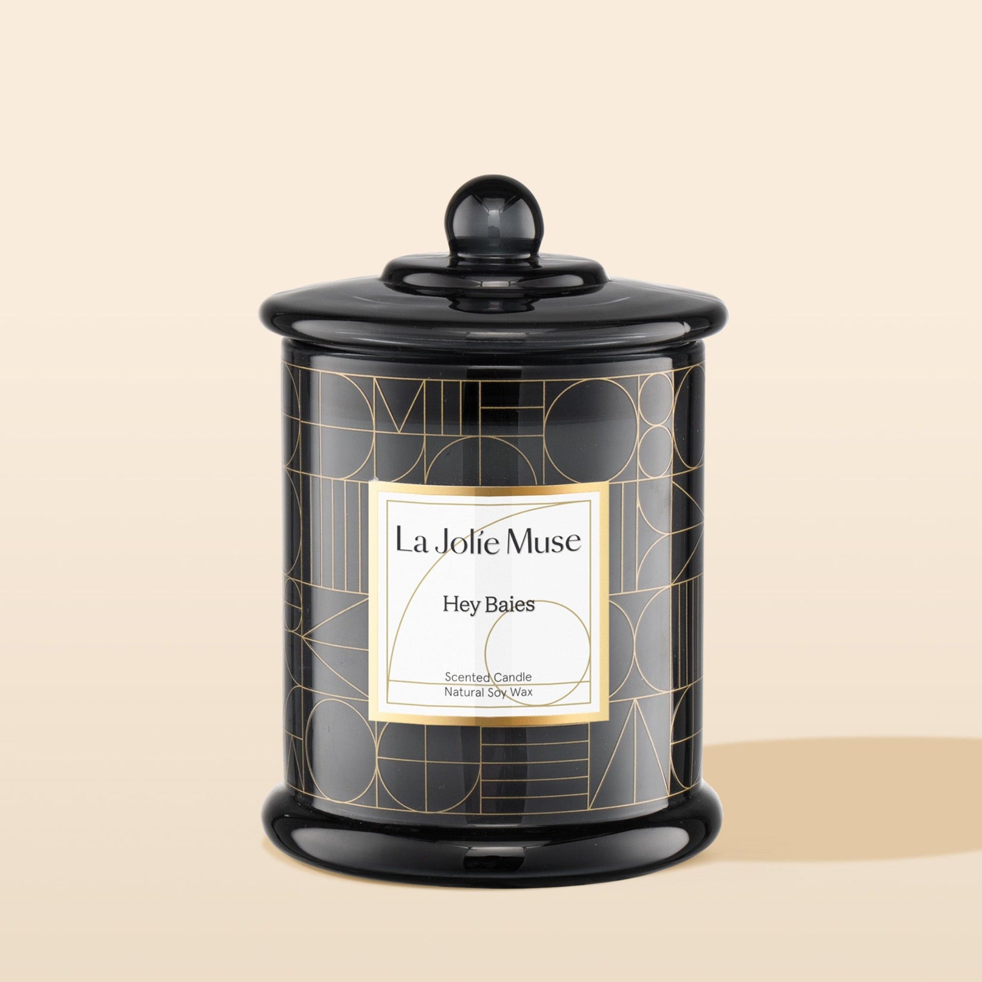 Product Shot of Roesia - Hey Baies 10oz candle in the middle