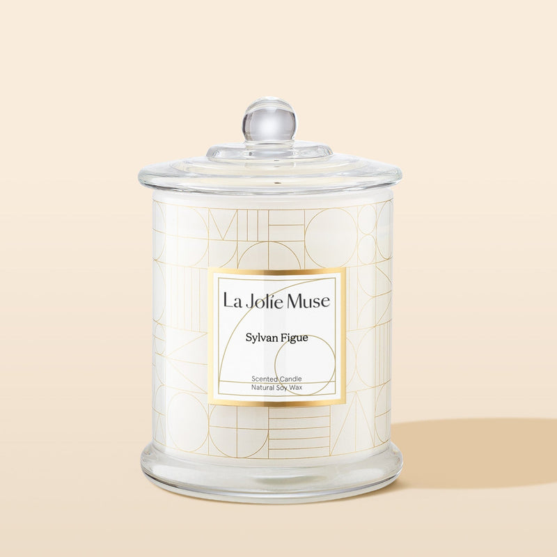 Product Shot of Roesia - Sylvan Figue 10oz candle in the middle