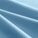 Close up details of Paulina Sky Blue Satin Stitched Cuff 200 thread count cotton bed sheet set. Sky blue cotton bed sheet set close up.