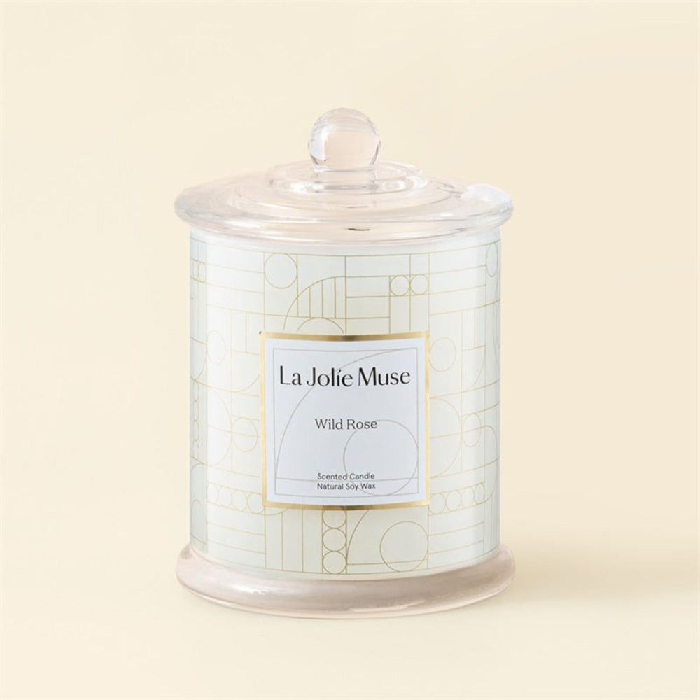 Product Shot of Roesia - Wild Rose 9.9oz candle in the middle