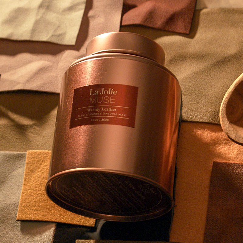 Mirela Scented Candle - Woody Leather
