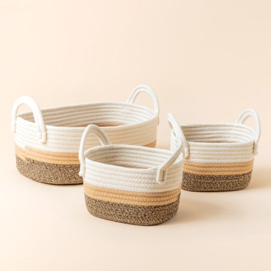 La Jolie Muse Yvoire White Paper Rope Storage Basket - White