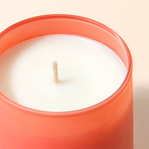 A close up of Fresh Apple candle, showing its cotton wick.