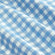 Close up details of Paulina Blue Check Picot Edge 200 thread count cotton sheet set. White and blue gingham bedsheet set close up.