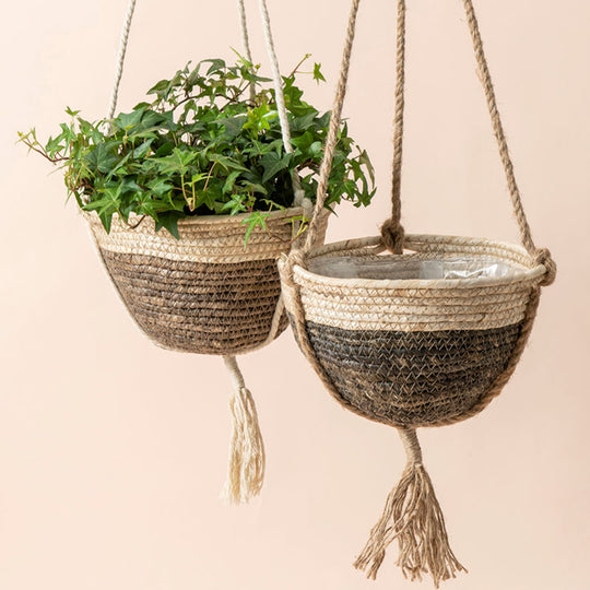 Large Black Pots Set of 2 - Hanging Planters – LA JOLIE MUSE